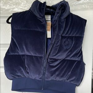Victoria’s Secret Women’s Cropped Navy Blue Puffer Vest. US MEDIUM NWT